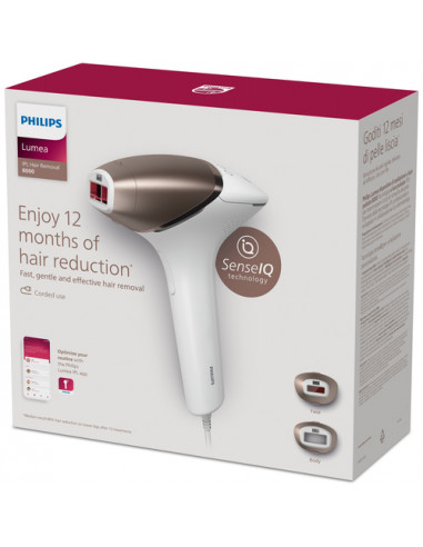 Philips Lumea Prestige 8000 Series Epilatore a luce pulsata IPL con Tecnologia SenseIQ e 2 accessori per viso e corpo BRI945/00