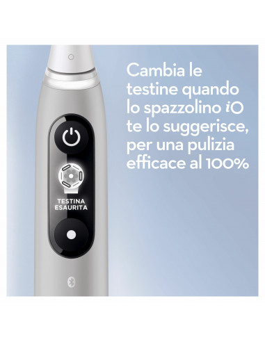 Oral-B iO Spazzolino Elettrico Ricaricabile 6S Grigio, 2 Testine, 1 Custodia Da Viaggio, 1 Spazzolino