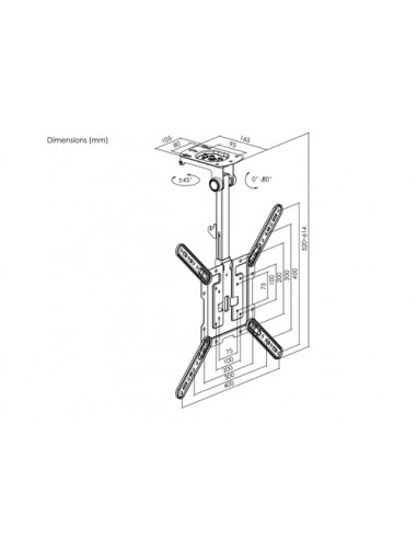 Equip Staffa per TV a soffitto da 23” a 55”