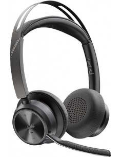 POLY Voyager Focus 2 Microsoft Teams Certified USB-C-C Headset +USB-C/A Adapter +Charging Stand