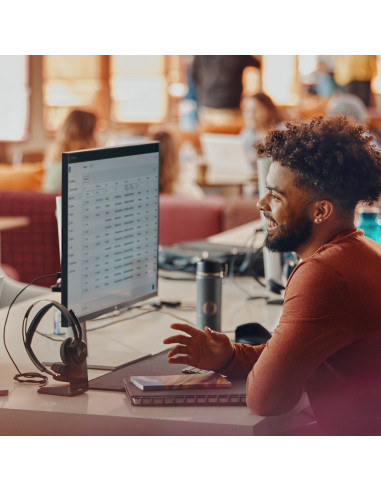 POLY Voyager Focus 2 Microsoft Teams Certified USB-C-C Headset +USB-C/A Adapter +Charging Stand