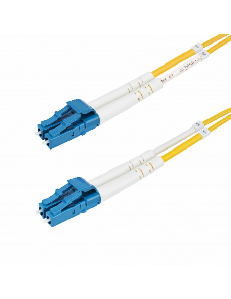 StarTech.com Cavo in fibra ottica duplex monomodale OS2 da LC a LC (UPC) da 2m, 9/125µm, 100G, Insensibile alla piegatura, Bass