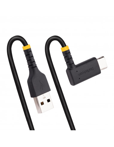 StarTech.com Cavo da USB-A a USB-C a 90° da 1m - Cavetto di Ricarica Veloce USB Tipo C per uso intensivo - Cavo Dati da USB 2.0