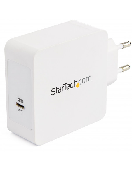 StarTech.com Caricatore USB C da parete - Alimentatore USB C per laptop 60W PD - Cavo da 2 m - Adattatore di alimentazione unive
