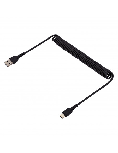 StarTech.com Cavo USB C Ricarica Veloce da 1m Cavetto USB tipo C 2.0 Spiralato di Alimentazione e Sincronizzazione Cavo Adattato
