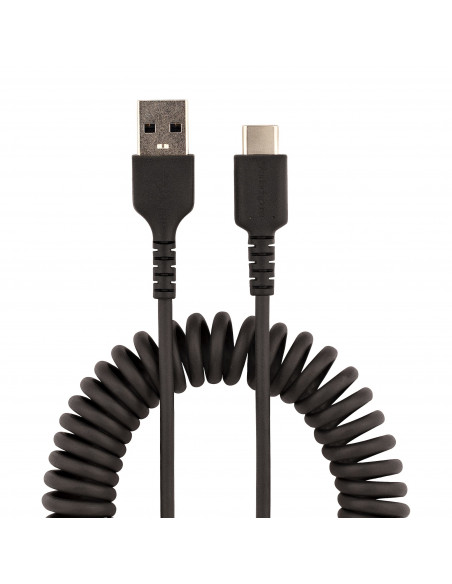 StarTech.com Cavo USB C Ricarica Veloce da 1m Cavetto USB tipo C 2.0 Spiralato di Alimentazione e Sincronizzazione Cavo Adattato