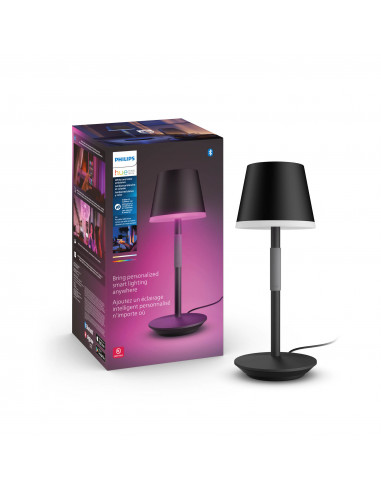 Philips Hue White and Color ambiance Go Lampada Smart da Tavolo Ricaricabile Nera Wireless