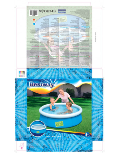 Bestway Fast Set 57241 piscina fuori terra Piscina gonfiabile Piscina rotonda 477 L Blu, Verde, Arancione