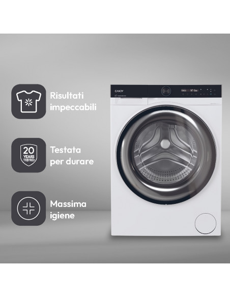 Candy BS 49B9-S lavatrice Caricamento frontale 9 kg 1400 Giri/min Nero, Bianco