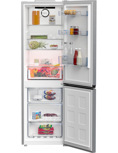 Beko Frigorifero Combi 1.80cm, Classe C, Total NF, Compressore ProSmart™Inverter, Metal Look, AeroFlow, HarvestFresh, 35 dBA