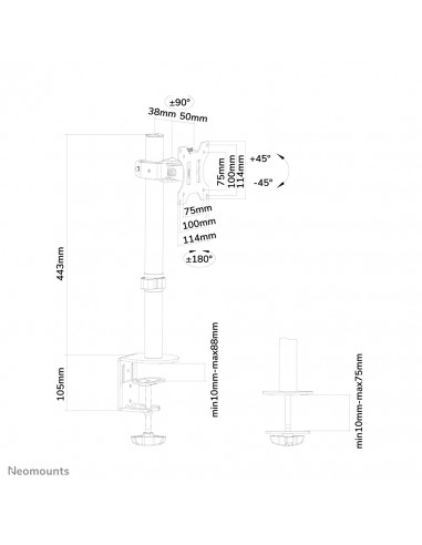 Neomounts FPMA-D510BLACK Braccio per monitor 10-32"