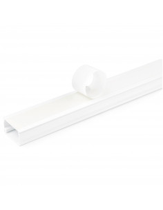 StarTech.com Canalina per la gestione dei cavi solida con nastro adesivo e coperchio, 29 mm P x 20mm H - 1,8m L , canaletta in P 2