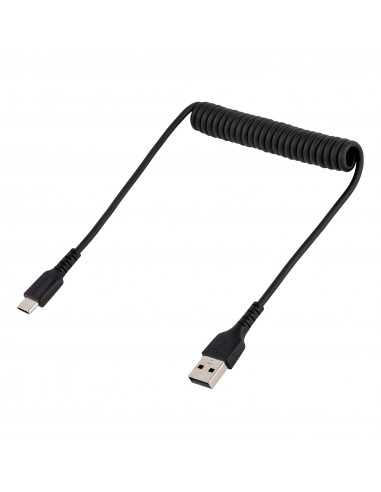 StarTech.com Cavo USB C Ricarica Veloce da 50cm Cavetto USB tipo C 2.0 Spiralato di Alimentazione e Sincronizzazione Cavo Adatta