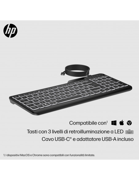 HP Tastiera cablata 400 retroilluminata