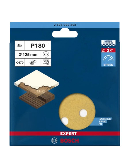 Bosch 2 608 900 808 fornitura per utensili rotanti per molatura/levigatura Legno Carta abrasiva
