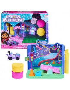 Gabby's Dollhouse , Stanza dei giochi Carlita Purr-ific con la macchinina giocattolo Carlita, accessori, mobili e scatola con so