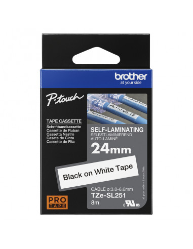 Brother TZESL251 nastro per etichettatrice Nero su bianco