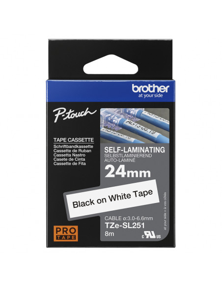 Brother TZESL251 nastro per etichettatrice Nero su bianco