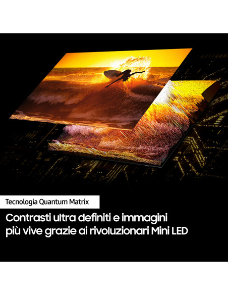 Samsung Smart TV 65” QE65QN85DBTXZT Neo QLED 4K Mini LED Carbon Silver 2024, Processore NQ4 AI GEN2, Tecnologia Quantum Matrix