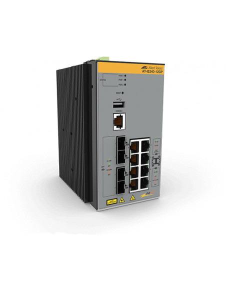 Allied Telesis AT-IE340-12GP-80 Gestito L3 Gigabit Ethernet (10/100/1000) Supporto Power over Ethernet (PoE) Grigio