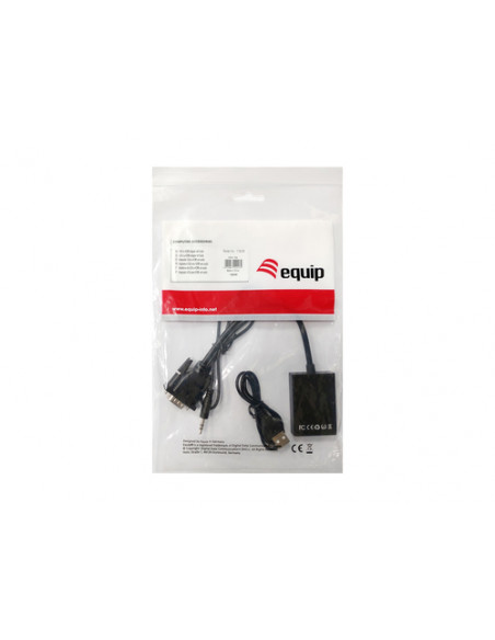 Equip 119038 cavo e adattatore video 0,2 m VGA (D-Sub) + 3.5mm DVI-D + USB Nero