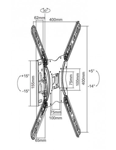 Equip Staffa per montaggio a parete del televisore articolato da 23” a 55”