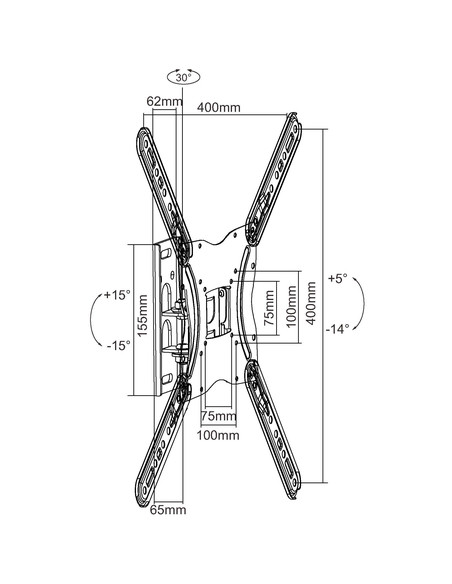 Equip Staffa per montaggio a parete del televisore articolato da 23” a 55”