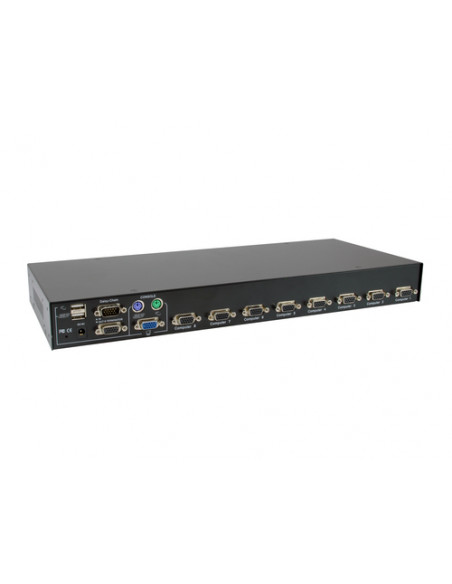 LevelOne KVM-3208 switch per keyboard-video-mouse (kvm) Montaggio rack Nero