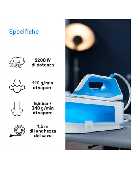 Braun CareStyle 1 Ferro da stiro con caldaia IS1012BL
