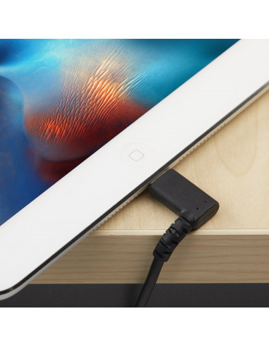 StarTech.com Cavo da USB-A a Lightening da 2m durevole - nero ad angolo retto a 90&deg in fibra aramidica - Robusto e resistente