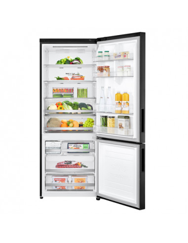 LG GBB569MCAMN Frigorifero combinato 70cm, Classe E, 462L, Wi-Fi, No frost, Nero