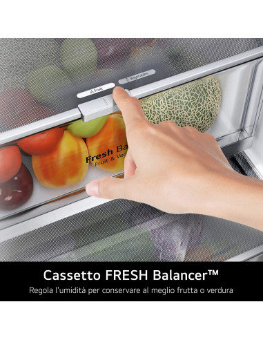 LG GBB569MCAMN Frigorifero combinato 70cm, Classe E, 462L, Wi-Fi, No frost, Nero