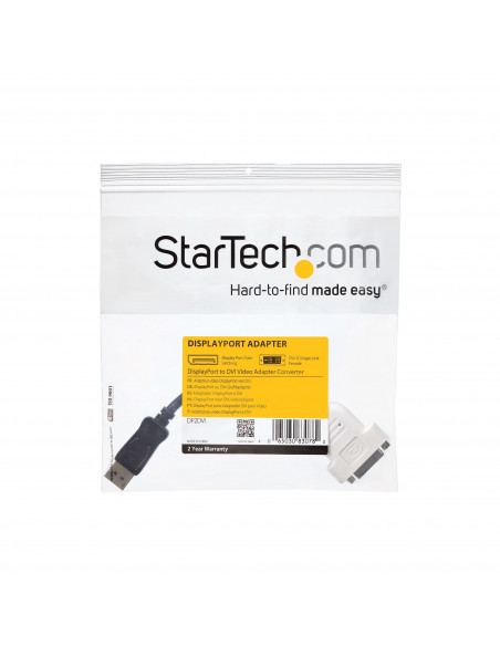 StarTech.com Adattatore DisplayPort DVI - Convertitore video da DisplayPort a DVI-D - 1080p - Adattatore Dongle da DP 1.2 a DVI 
