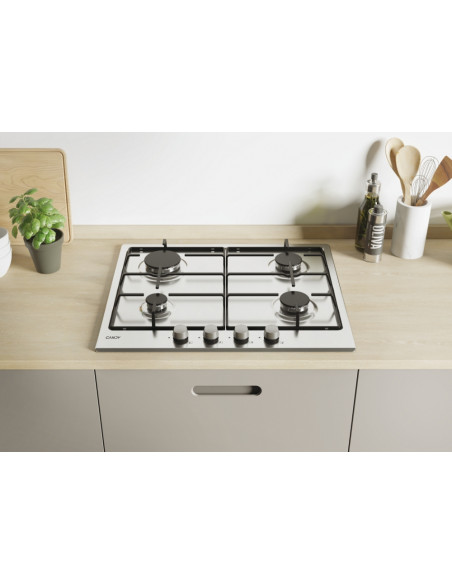 Candy Timeless CDOY6GRX Acciaio inox Da incasso 59 cm Gas 4 Fornello(i)