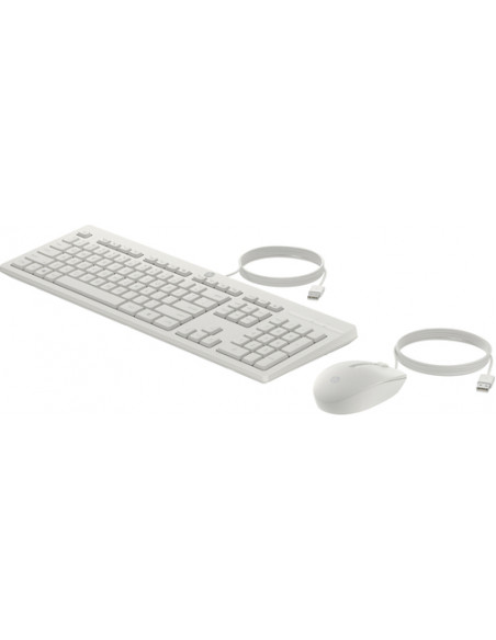 HP Combinazione di tastiera e mouse cablati 225 – Bianco