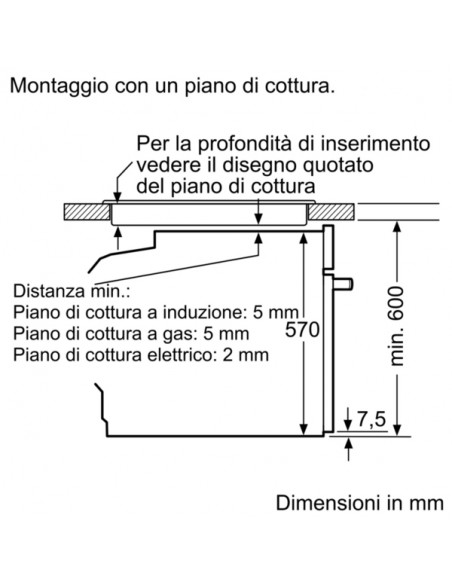 Bosch Serie 4 HRG532BS3 Forno con vapore da incasso 60 x 60 cm Acciaio Classe A+