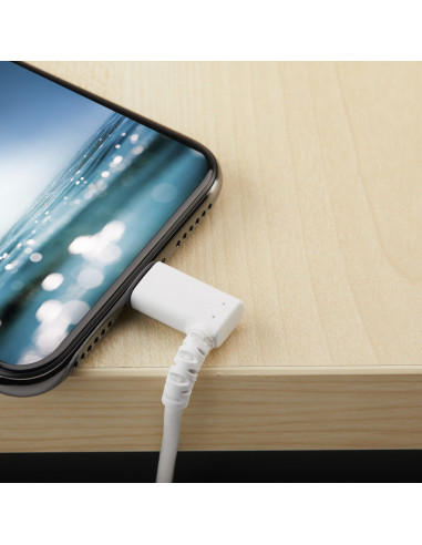 StarTech.com Cavo da USB-A a Lightening da 1m durevole - bianco ad angolo retto a 90° in fribra aramidica - Robusto e resistent