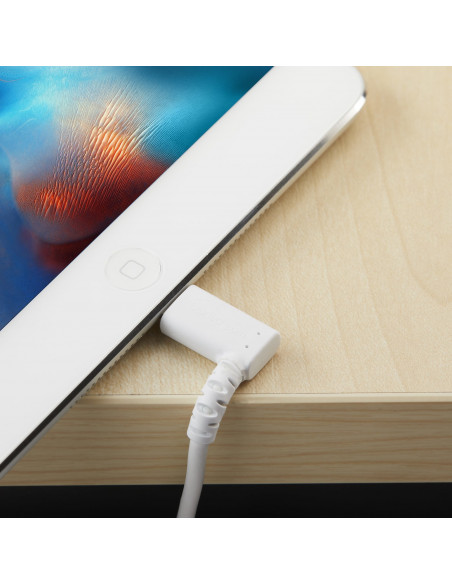 StarTech.com Cavo da USB-A a Lightening da 1m durevole - bianco ad angolo retto a 90° in fribra aramidica - Robusto e resistent