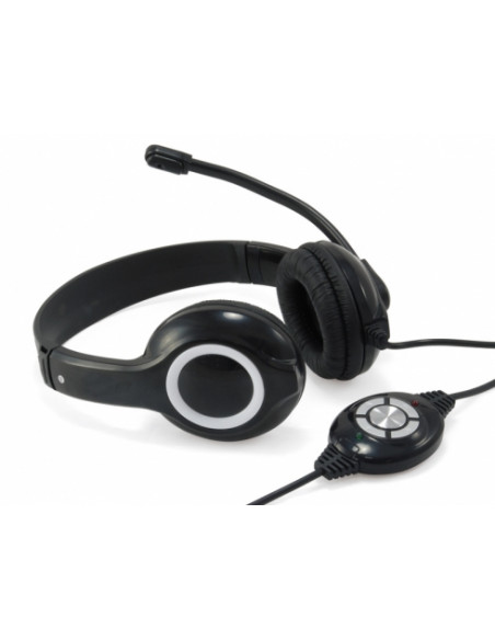Conceptronic CCHATSTARU2B cuffia e auricolare Cablato A Padiglione Musica e Chiamate USB tipo A Nero, Rosso