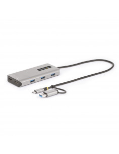 StarTech.com Adattatore multiporta USB-C con dongle USB-C a USB-A, doppio HDMI (4K30Hz/1080p60Hz), Hub USB-A 5Gbps a 3 porte, mi