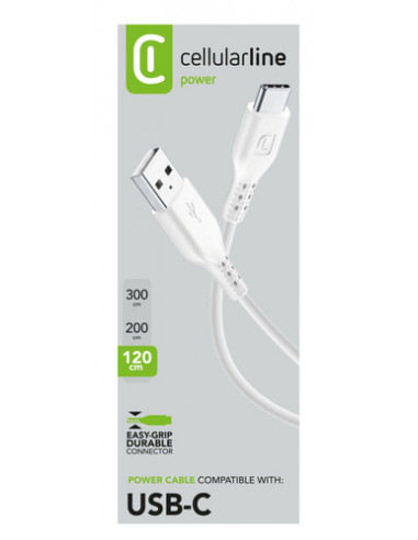 Cellularline Power Cable for Tablet 120cm - USB-C Cavo USB-C per ricarica e trasferimento dati