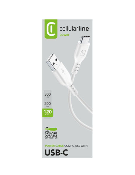 Cellularline Power Cable for Tablet 120cm - USB-C Cavo USB-C per ricarica e trasferimento dati