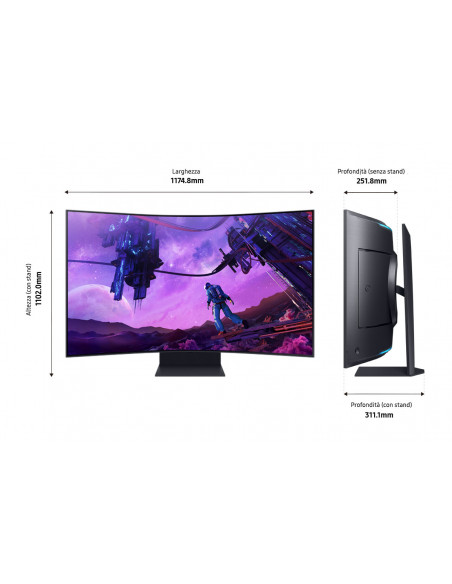 Samsung Monitor Gaming Odyssey Ark - G97NB da 55" UHD Curvo