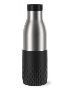 EMSA Bludrop Sleeve N3110500 borraccia Fitness, Sport 500 ml Acciaio inox Nero, Acciaio inox