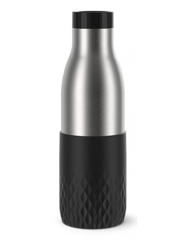 EMSA Bludrop Sleeve N3110500 borraccia Fitness, Sport 500 ml Acciaio inox Nero, Acciaio inox