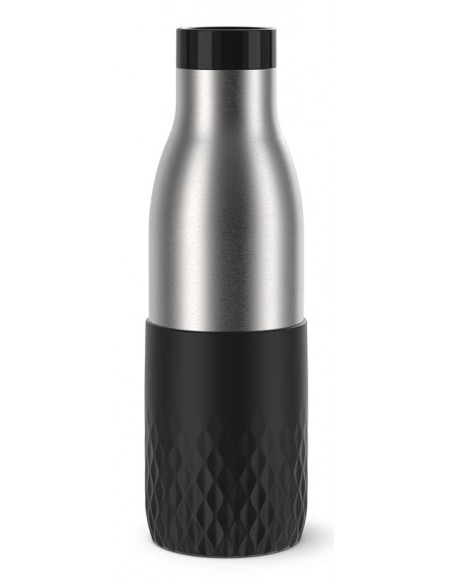 EMSA Bludrop Sleeve N3110500 borraccia Fitness, Sport 500 ml Acciaio inox Nero, Acciaio inox