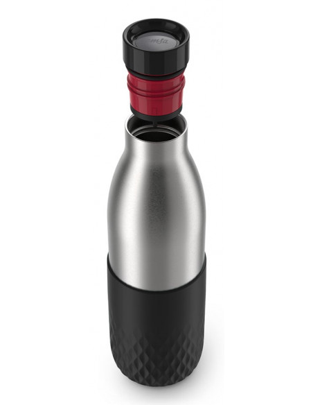 EMSA Bludrop Sleeve N3110500 borraccia Fitness, Sport 500 ml Acciaio inox Nero, Acciaio inox