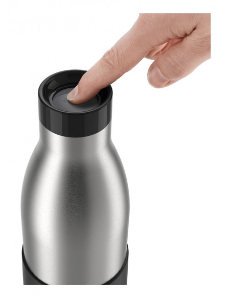 EMSA Bludrop Sleeve N3110500 borraccia Fitness, Sport 500 ml Acciaio inox Nero, Acciaio inox