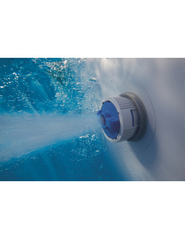 Bestway Power Steel Piscina Ovale mis 427x250xh100 cm - colore grigio - con pompa filtro e scaletta di sicurezza