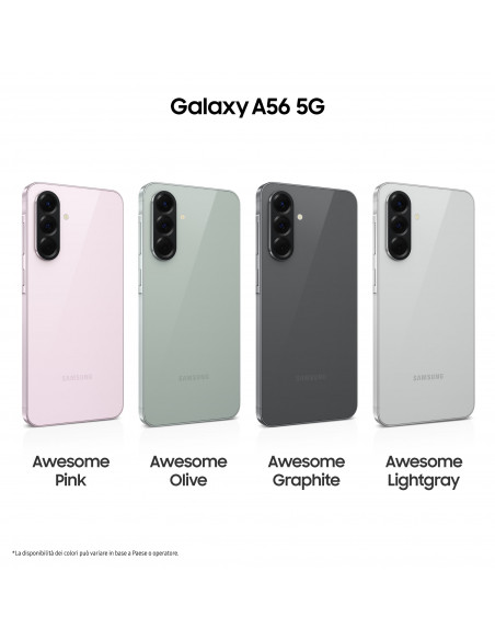Samsung Galaxy A56 5G, Smartphone con Funzioni intelligenti, Display Super AMOLED 6.7”, 8GB RAM, 256GB, Camera 50MP, Batteria 